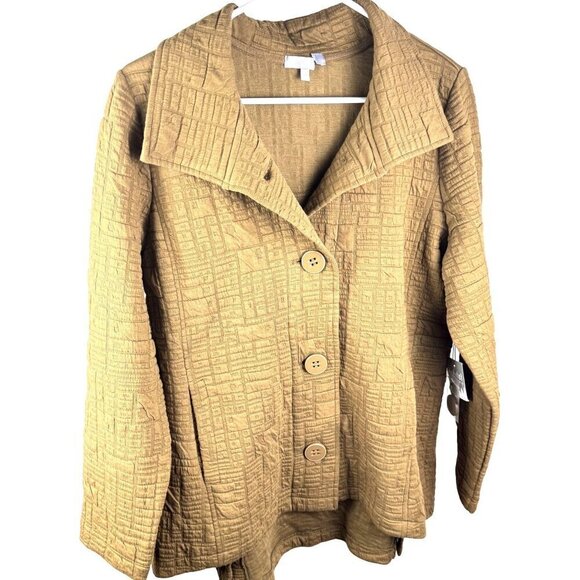 NWT Habitat Box Quilt Shirttail Button-Front Jacket in Olive Drab Sz M - Picture 1 of 11